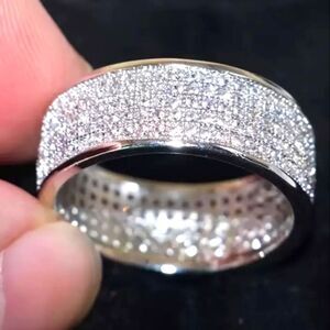 Diamond unisex wedding band ring